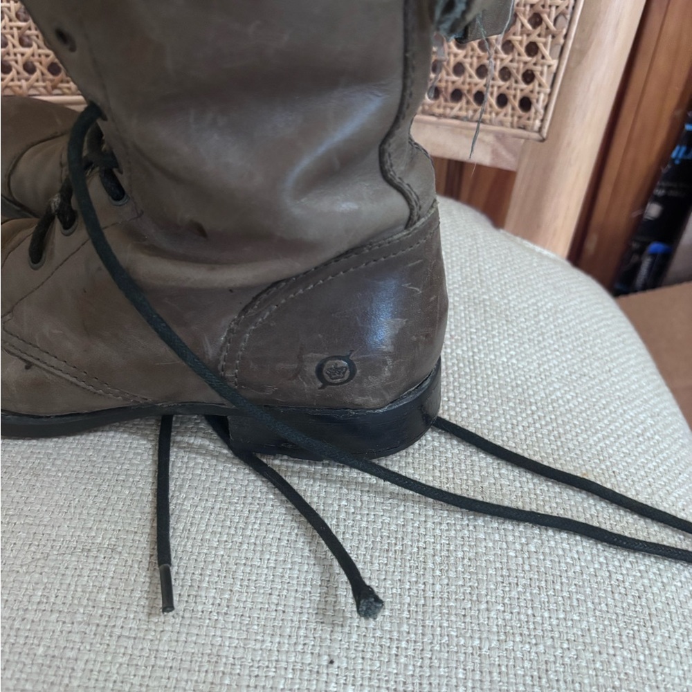 Born Grey Lace-Up Combat Boots - Picture 2 of 10